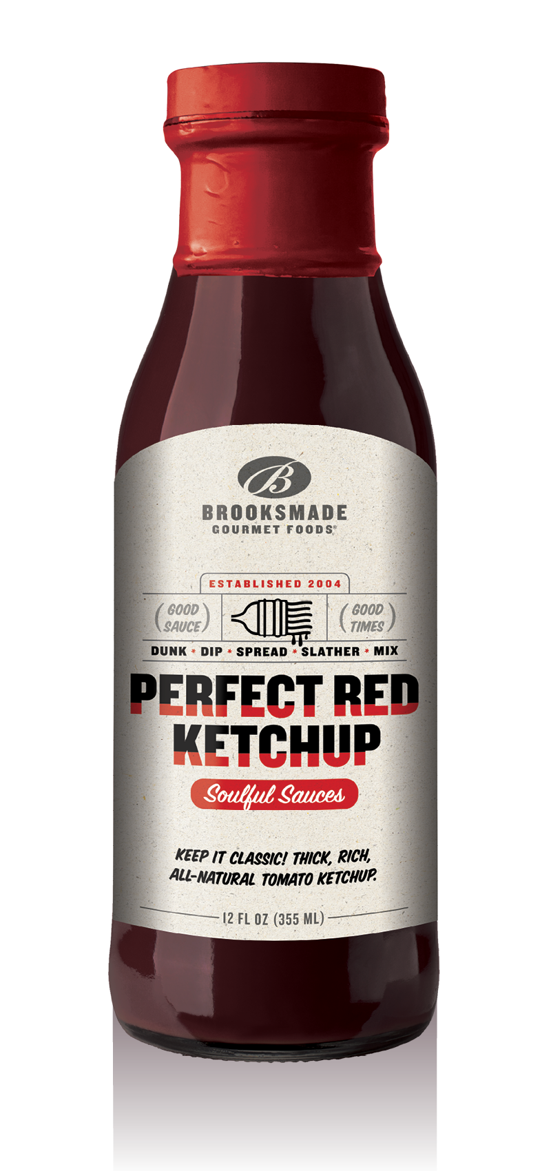 Perfect Red Ketchup, Gluten Free, No High Fructose Corn Syrup All-Natural Ketchup, Made with Organic Tomatoes, 12 oz Unit