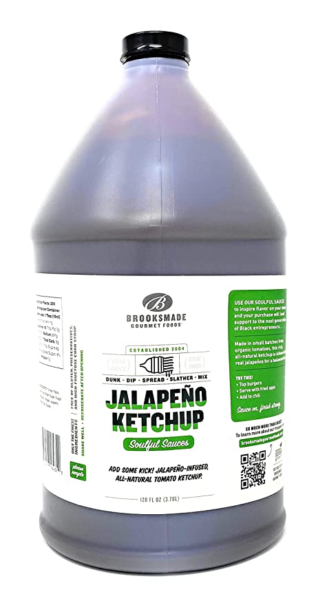 Jalapeño Ketchup, Gluten Free, No High Fructose Corn Syrup All-Natural Spicy Ketchup, Made with Organic Tomatoes, 128 oz